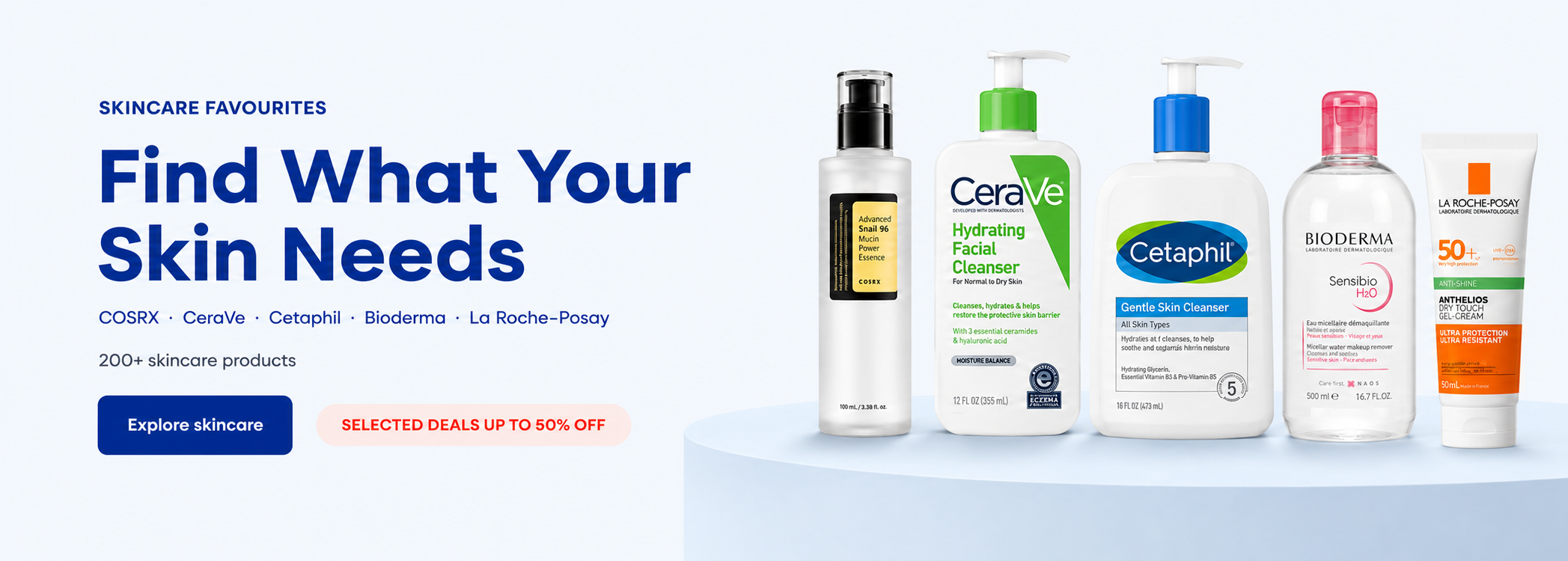 Explore skincare favourites in Beauty and Cosmetics